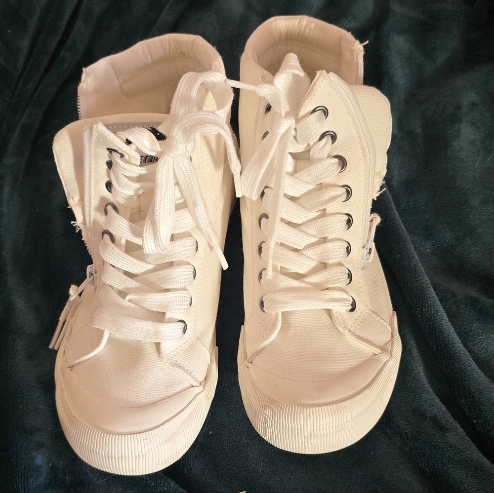 Rocket Dog Cream Canvas High-Top Sneakers